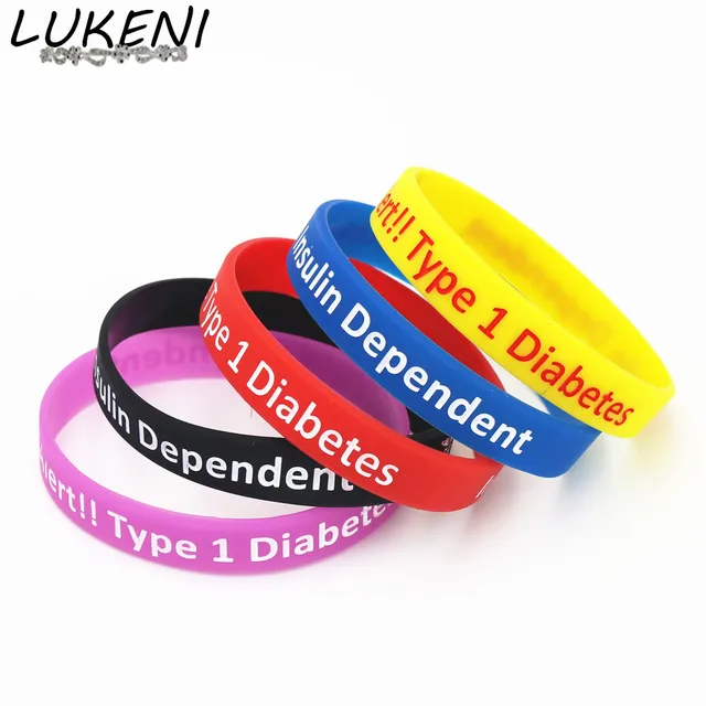 Lukeni Diabetic Bracelets Medical Alert Type 1 Diabetes Insulin Lukeni Diabetic Bracelets Medical Alert Type 1 Diabetes Insulin Dependent Silicone Wristband Armband Nurse Bangles Gifts