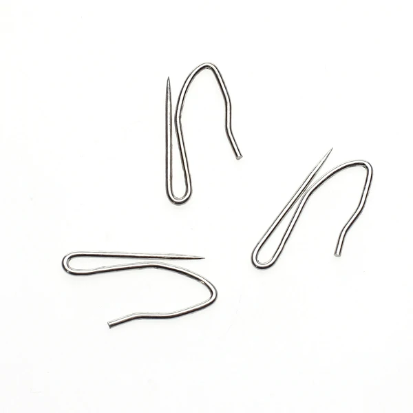 10 Pack Silver Curtain Hooks Pin-On Drapery Buckle Pins for Window Curtains, Door Curtains, Shower Curtains