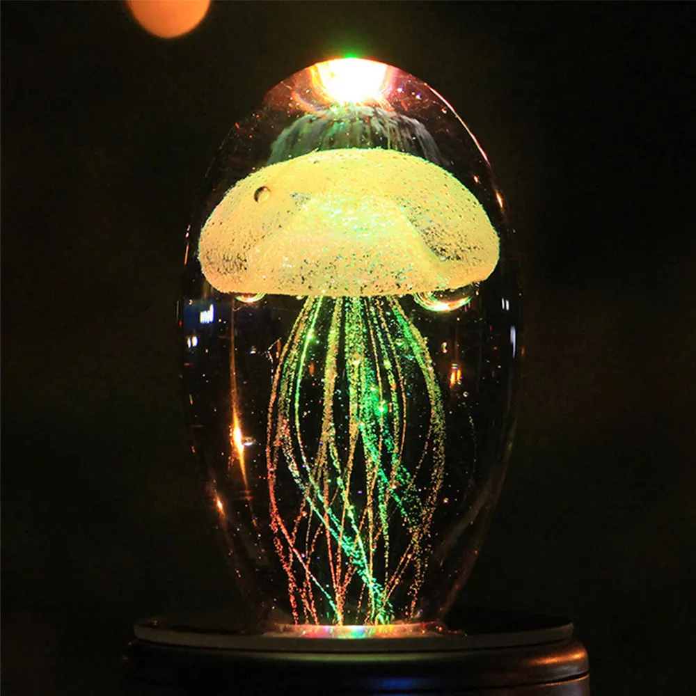 Кристалл Медузы светодиодный светильник ночник изменение цвета Медузы настольная лампа детская прикроватная лампа Lampara для детей подарки украшение дома