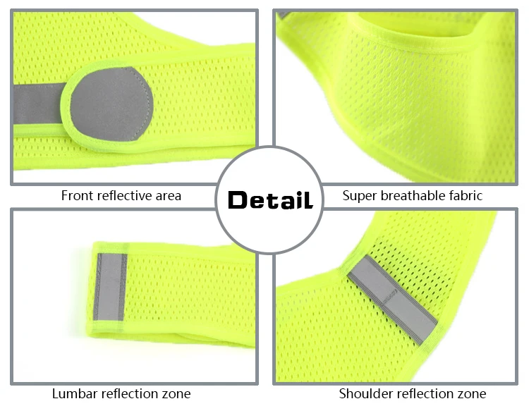 Жилет безопасности светоотражающий жилет Открытый Бег Регулируемая безопасность Высокая видимость Светоотражающая рабочая одежда ночной Велоспорт