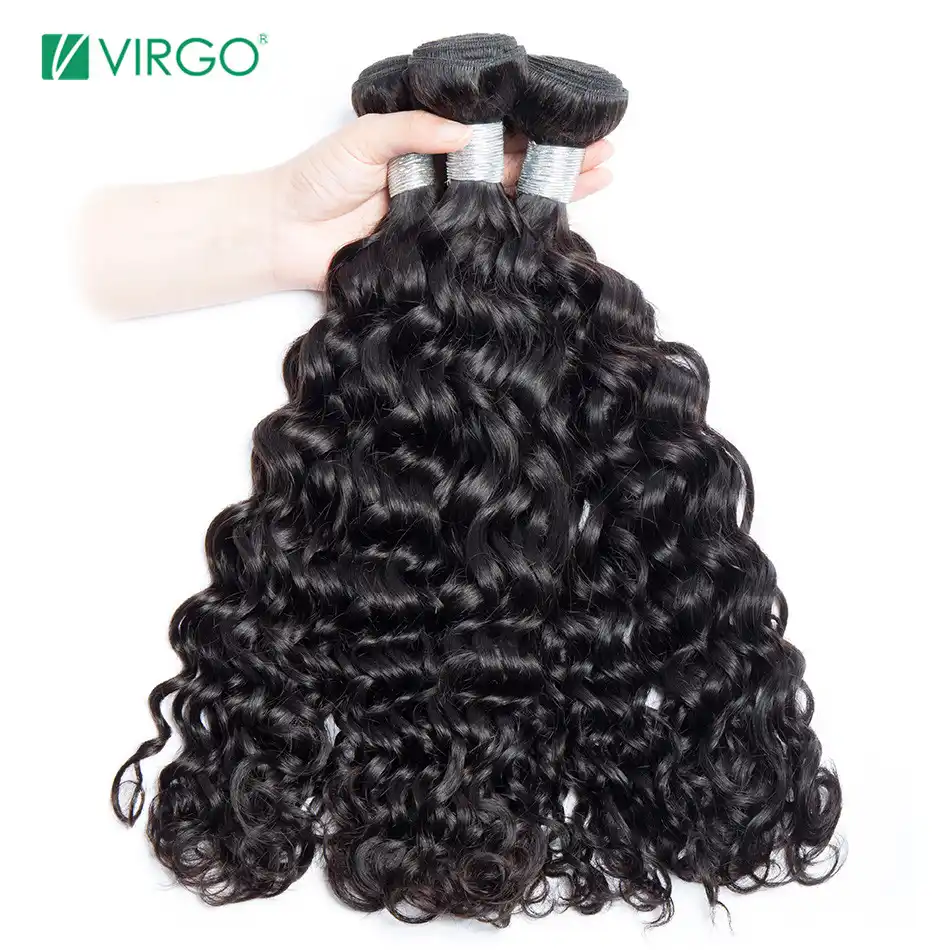 Peruvian Water Wave Human Hair Extensions Remy Hair Weave Bundles