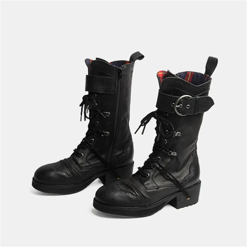 Jady Negro Estilo Nuevo Punk marrón Botas Goma Zapatos Mujeres Correas Negro 2019 De Mujer Plataforma Rosa 6rqxtw6C