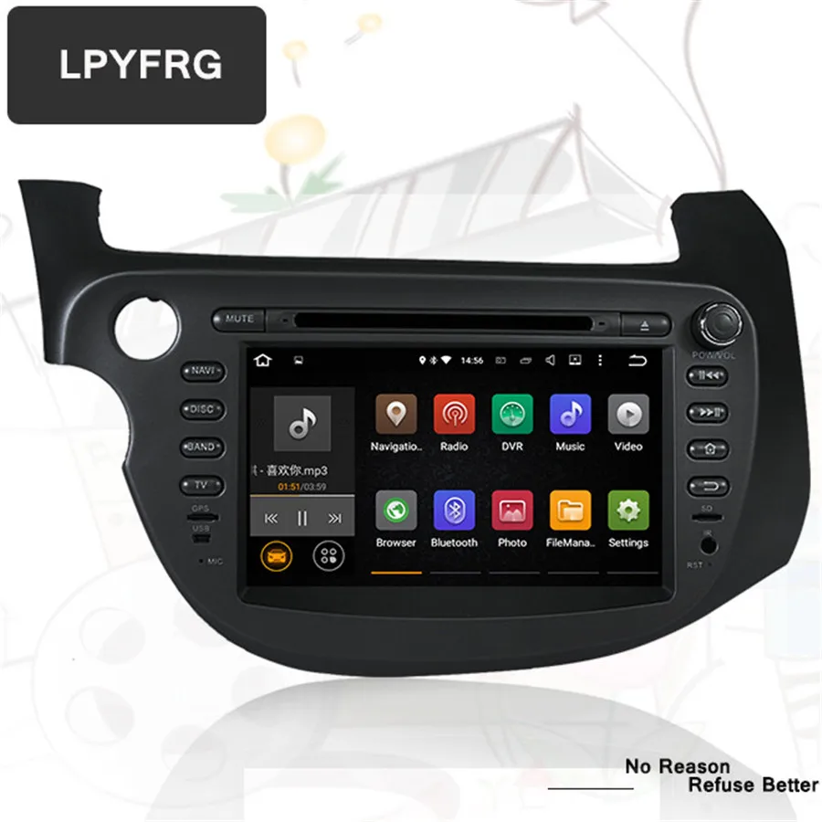 Perfect 2 Din 7" Octa Core Android 9.0 Fit HONDA FIT JAZZ 2006-13 Car radio Head Unit Multimedia Navigation GPS gps dvd bluetooth player 2