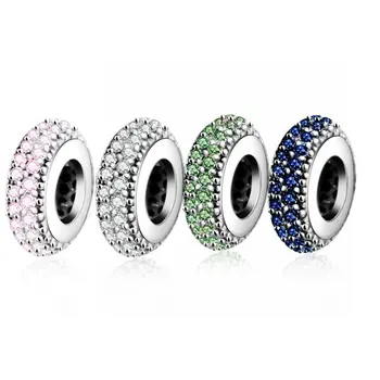 Fit Pandora Charms Original Bracelet Spacer Charm 925 Silver Bead Abstract Zircon Beads Jewelry Making 2016 Winter DIY Berloque