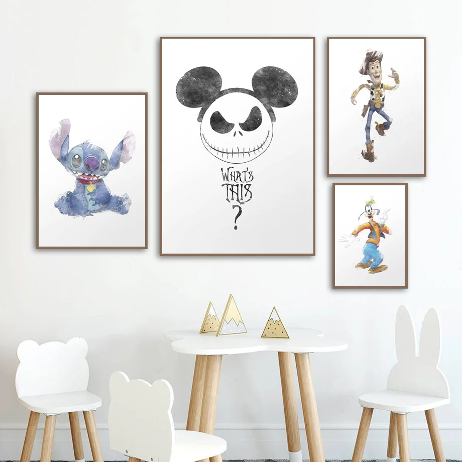 

Wall Art Canvas Painting Ghost Mickey Woody Cowboy Nordic Posters And Prints Boy Wall Pictures For Kids Room Baby Bedroom Decor