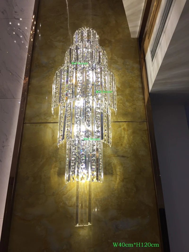 Современная Прихожая бра роскошный кристалл настенный светильник Большой