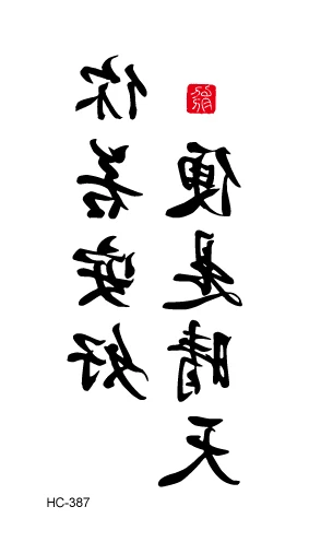 Rocooart английские слова черная Татуировка китайские буквы поддельные тату на руки тату боди-арт водостойкие временные татуировки наклейки - Цвет: HC-387