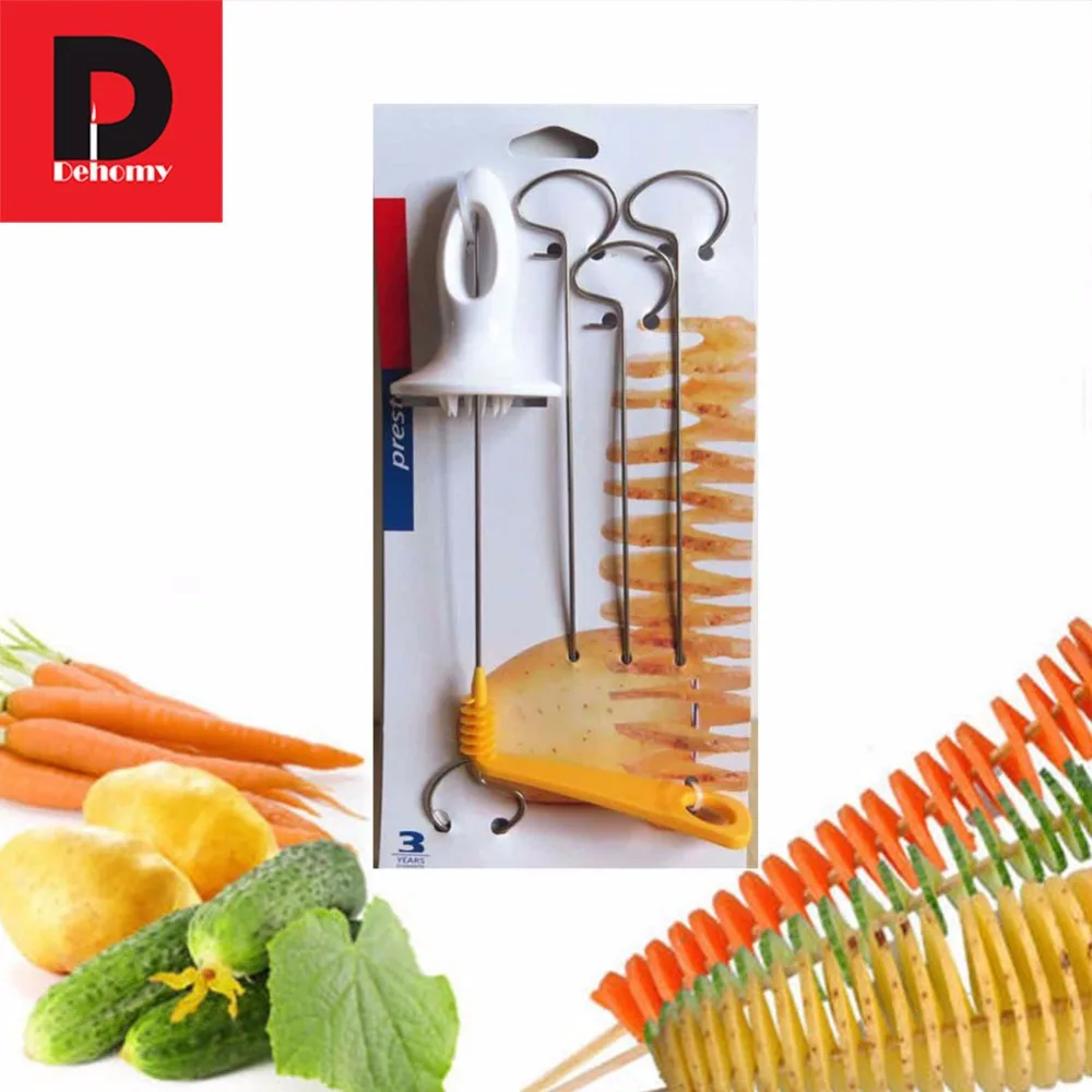 

Dehomy Manual Spiral Potato Cutters 3 string Stainless Steel DIY Twisted Potato Rotate Radish Potato Slicers Kitchen Accessories
