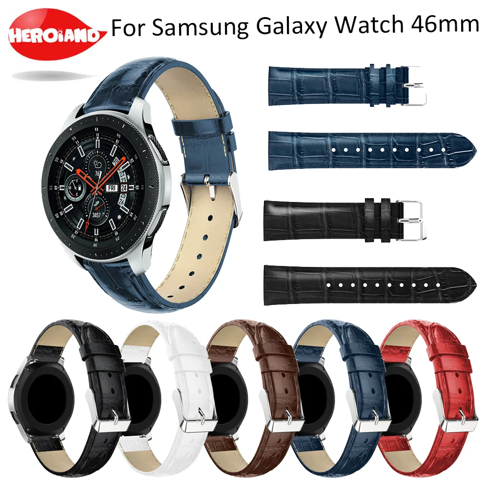Ремешок из натуральной крокодиловой кожи для смарт-часов Samsung Galaxy Watch 46 мм |