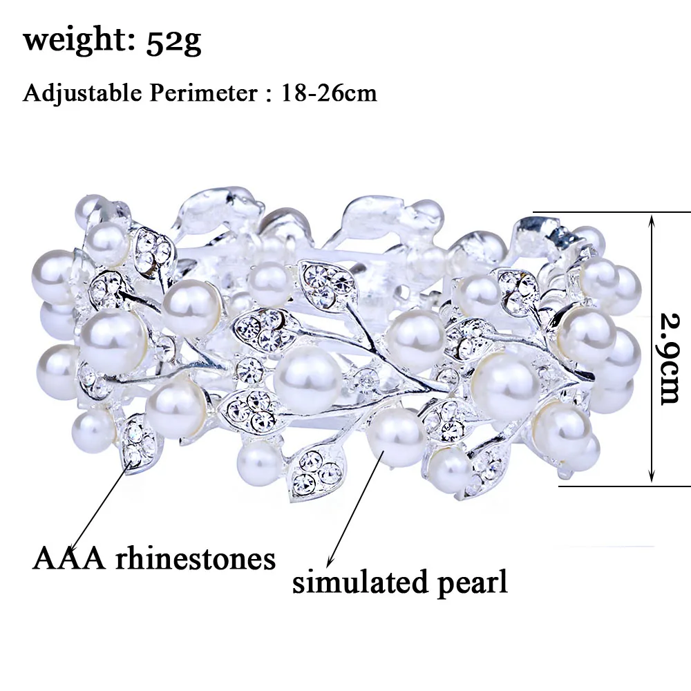 FARLENA Шарм Имитация Жемчуга Браслеты для женщин прозрачный лист кристалл свадебные Pulseiras Свадебная вечеринка ювелирные изделия