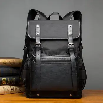 

070217 men hot fashion high capacity school student book backpack double shoulder bag