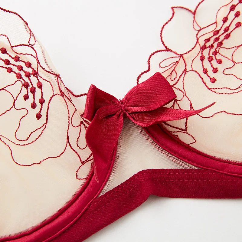 French lingerie t-t pantsuit female bra lace mesh embroidery sexy transparent ultrathin bra French lingerie t-t pantsuit female bra lace mesh embroidery sexy transparent ultrathin bra