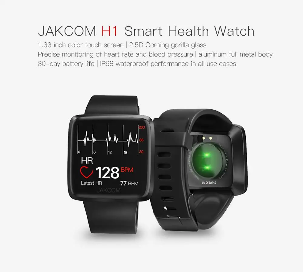 Jakcom H1 Smartwatch кровяное давление водонепроницаемый Smartwatch для женщин монитор сердечного ритма фитнес-трекер часы спортивные для Android IOS