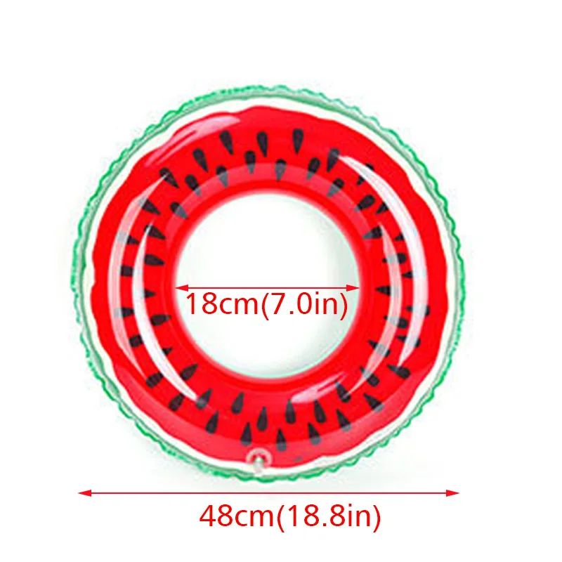 Детское надувное кольцо для купания с принтом арбуза лимона, круг для купания, аксессуары для бассейна, плавающее кольцо, От 2 до 5 лет - Цвет: 60cm red watermelon