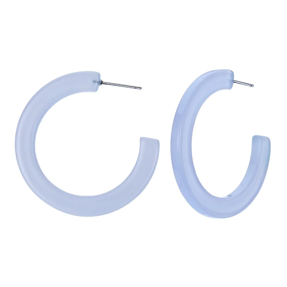 

Dayoff Europe Acetic Acid Resin Hoop Earrings Women Jewelry Big Round Candy Color Eardrop Open Statement Hoop Earrings E542