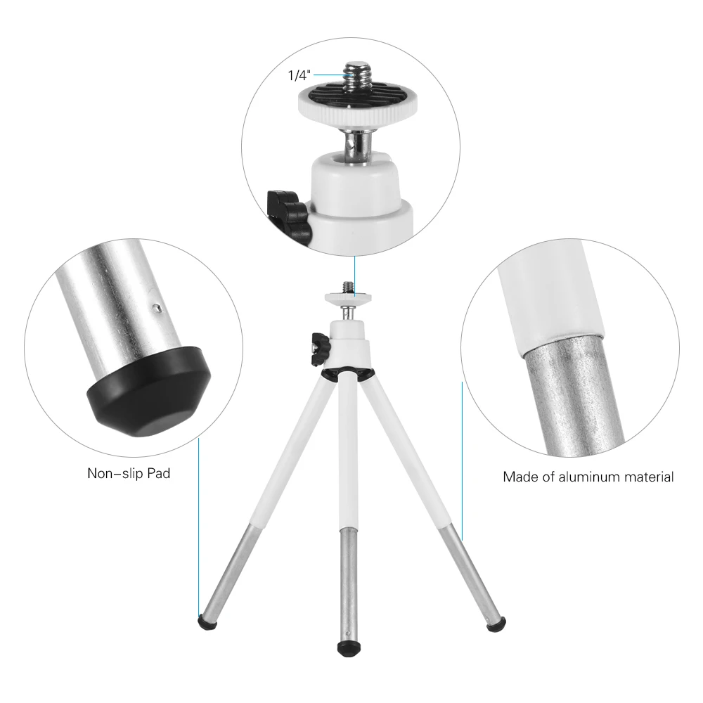 Мини штатив-Трипод 2-х секционный Выдвижная Настольный штатив-Трипод стойка держатель 1/4 дюймов винт крепления для телефона ILDC Макс. Нагрузка 0,5 кг черный