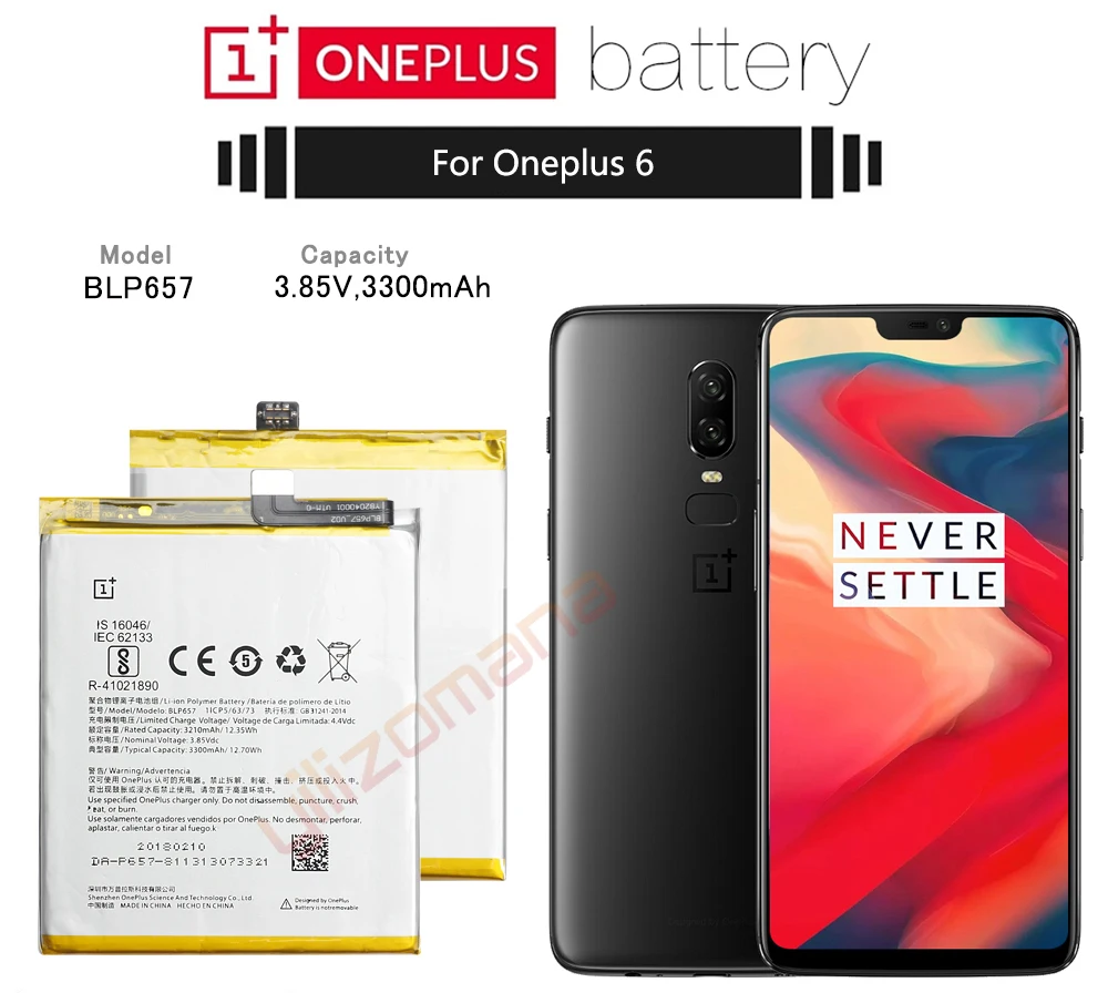 ONE PLUS аккумулятор для телефона BLP657 3210/3300 мАч для OnePlus 6 A6001 Высокое качество Замена литий-ионных батарей Бесплатные инструменты