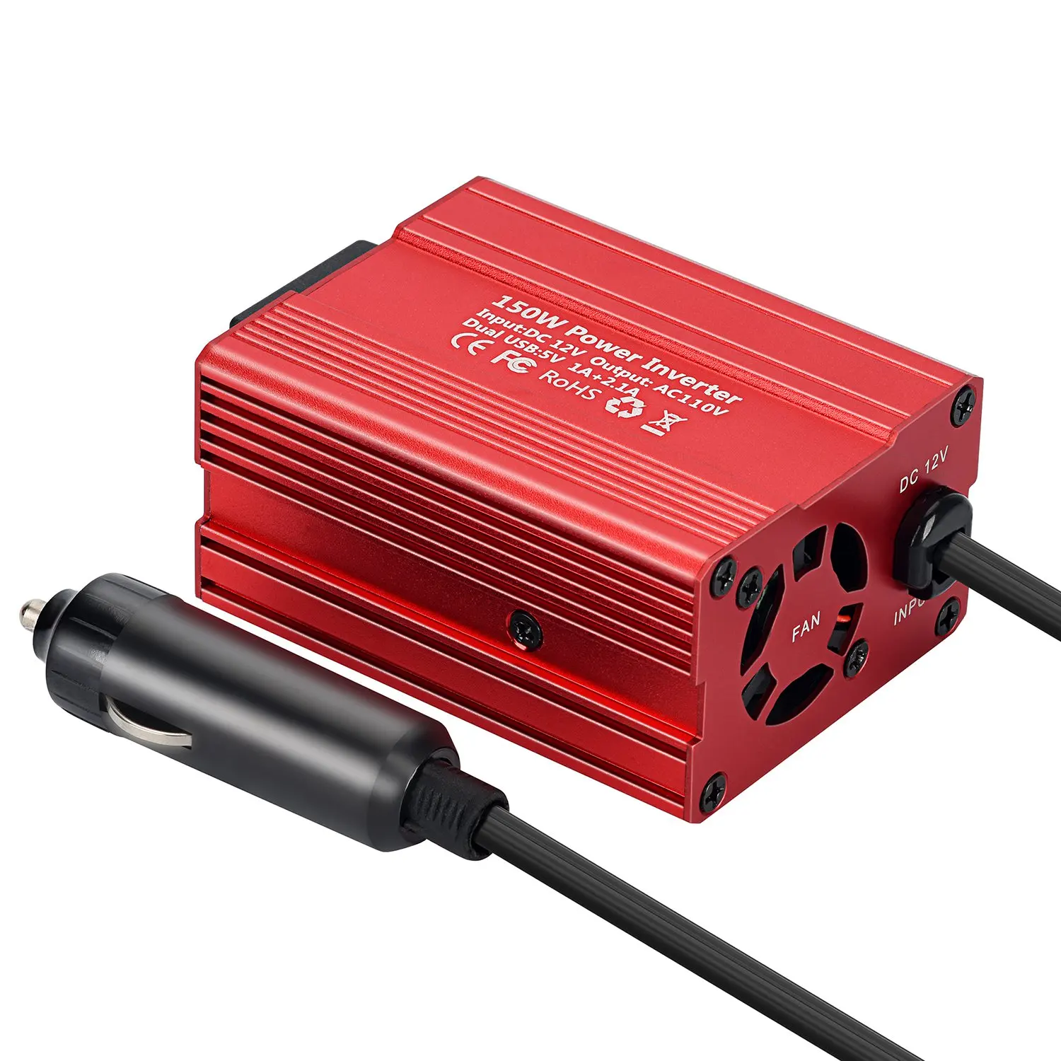 

150W Power Inverter Dc 12V To 110V Ac Converter With 4.2A Dual Usb Car Charger Us Plug