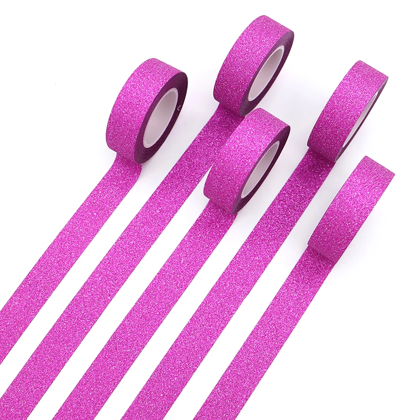 

1 PCS Creative Rosy Color Washi Tape Glitter Flash Stickers DIY Album Decoration Adhesive Hand Account Paper Tape Masking Tape