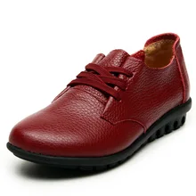 Frauen Schuhe neue echtem Leder Mutter Schuhe Casual Lace Up Wohnungen Schuhe Frau Mokassins Ballette Wohnungen zapatas Mujer 2016 DT188