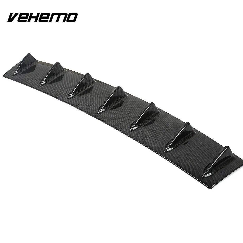 

Rear Bumper Deflector Shark Fin Spoiler ABS Chassis Diffuser Spoiler Shark Fin Car Body Kits Carbon Fiber 7 Wing Lip