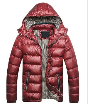 Мужская зимняя куртка, однотонная, приталенная, с хлопковой подкладкой, ветрозащитная, теплая, мужская, весна-осень, верхняя одежда, куртки, топы, размер плюс 4XL 5XL - Цвет: Red
