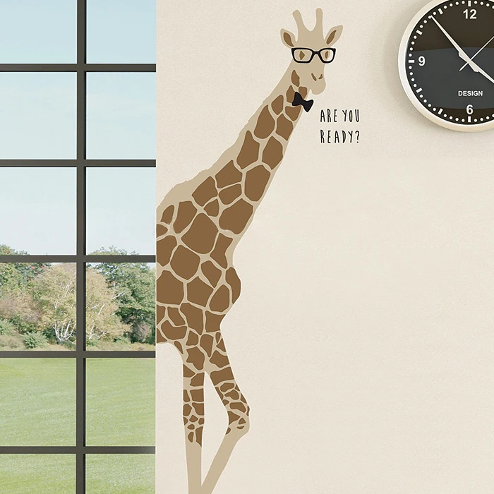 2015 Free shipping Animal Wall stickers Giraffe pattern child cartoon