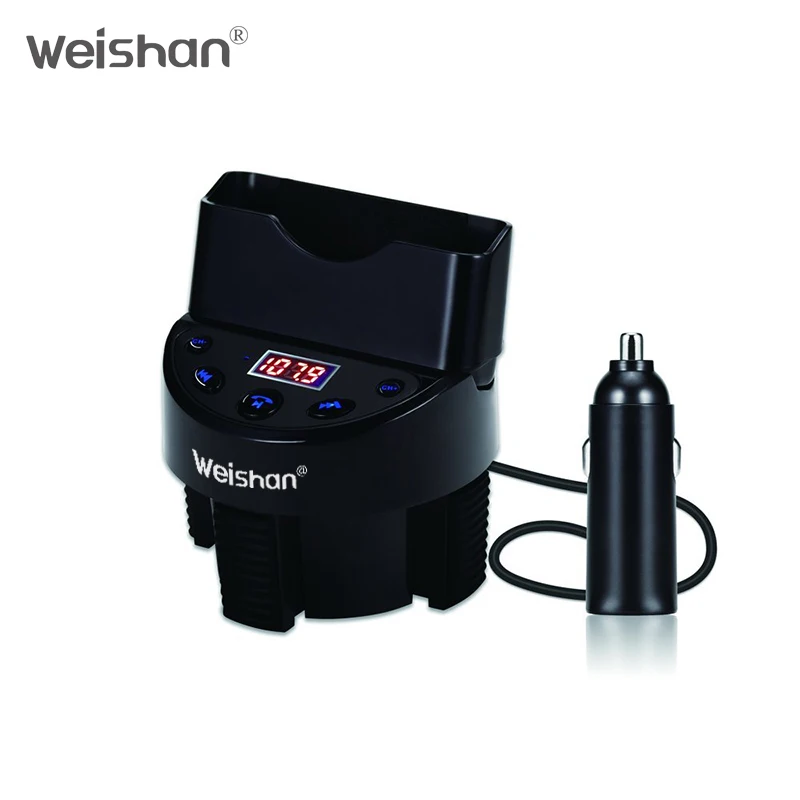 

WEISHAN auto bluetooth handsfree car kit FM transmitter modulator a2dp Mp3 player mobile phone holder bluetooth voiture