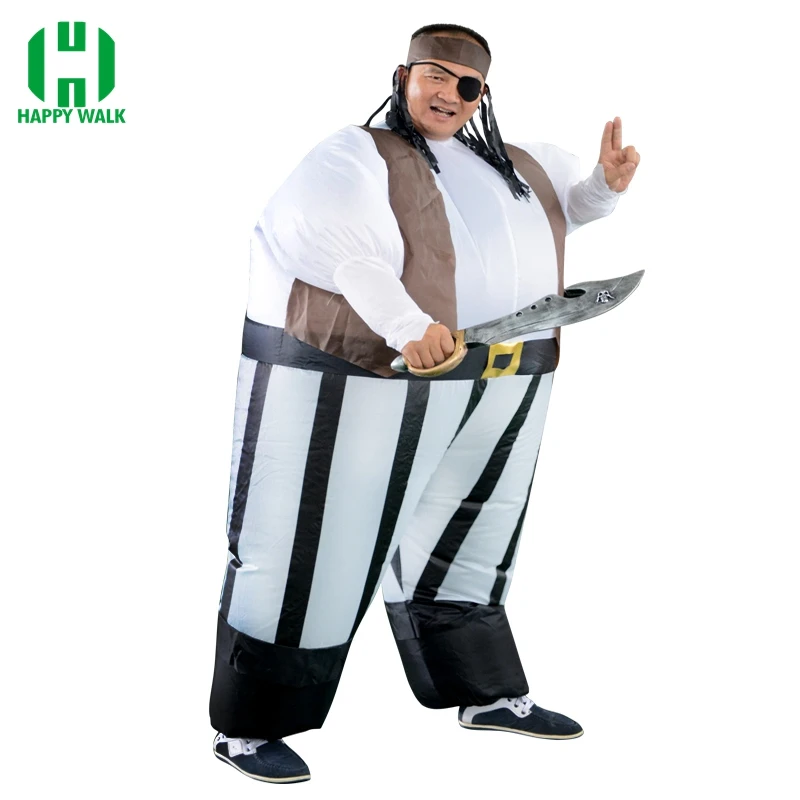 Надувной Пират капитан маскарадный костюм толстый сумо костюм надувной взрослый Пираты Карибы ролевые игры костюмы на Хэллоуин