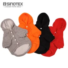 Casual Fleece Pet Clothes Sweatshirt Hoodie Small Dog Clothing Solid Cat Products Apparel Button Puppy 1