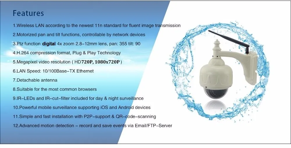 ptz dome ip camera