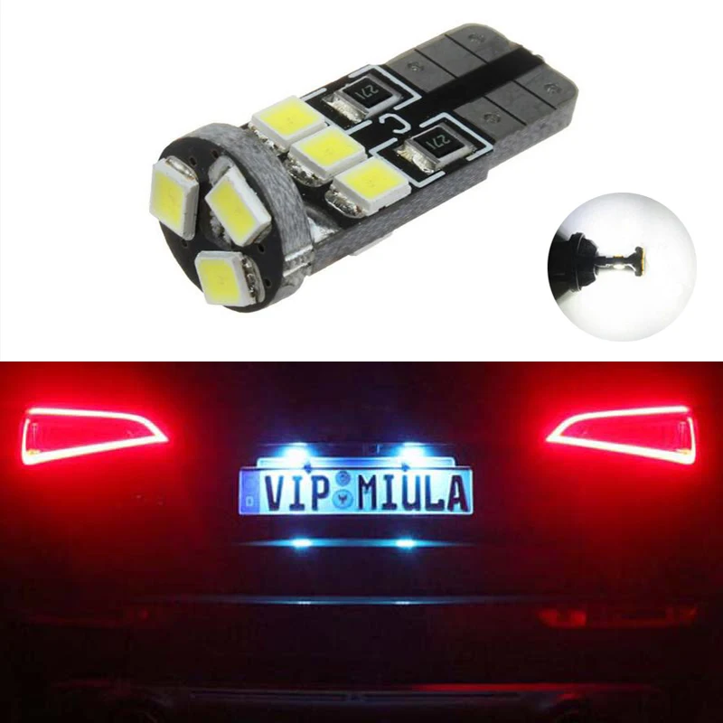 

1x T10 W5W LED Car Canbus bulbs t10 socket lamp license plate light for Peugeot 206 207 306 307 406 407 308 5008