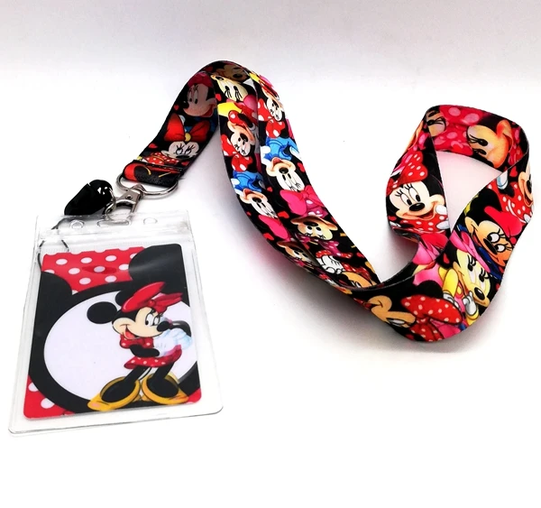 

1 pcs minnie Neck Strap Lanyards Card Holders Bank Neck Strap Card Bus ID Holders Rope Key Chain Gift K20