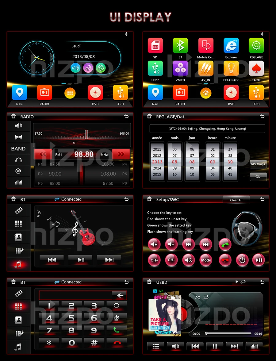 Excellent 7 "Double 2 Din Car DVD Player AutoRadio for Mazda 3 2004-2009 Head Unit with GPS Bluetooth, USB, CD, 3G Navigation Free Camera 23