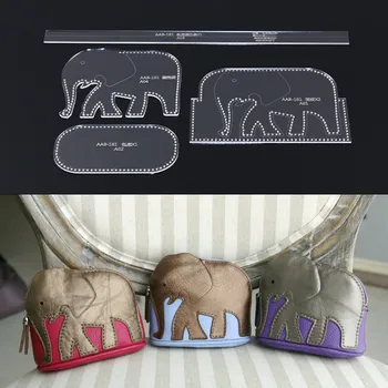 

1set Cartoon DIY Leather Handmade Craft women handbag wallet Purse Sewing Pattern Hard Kraft paper Stencil Template