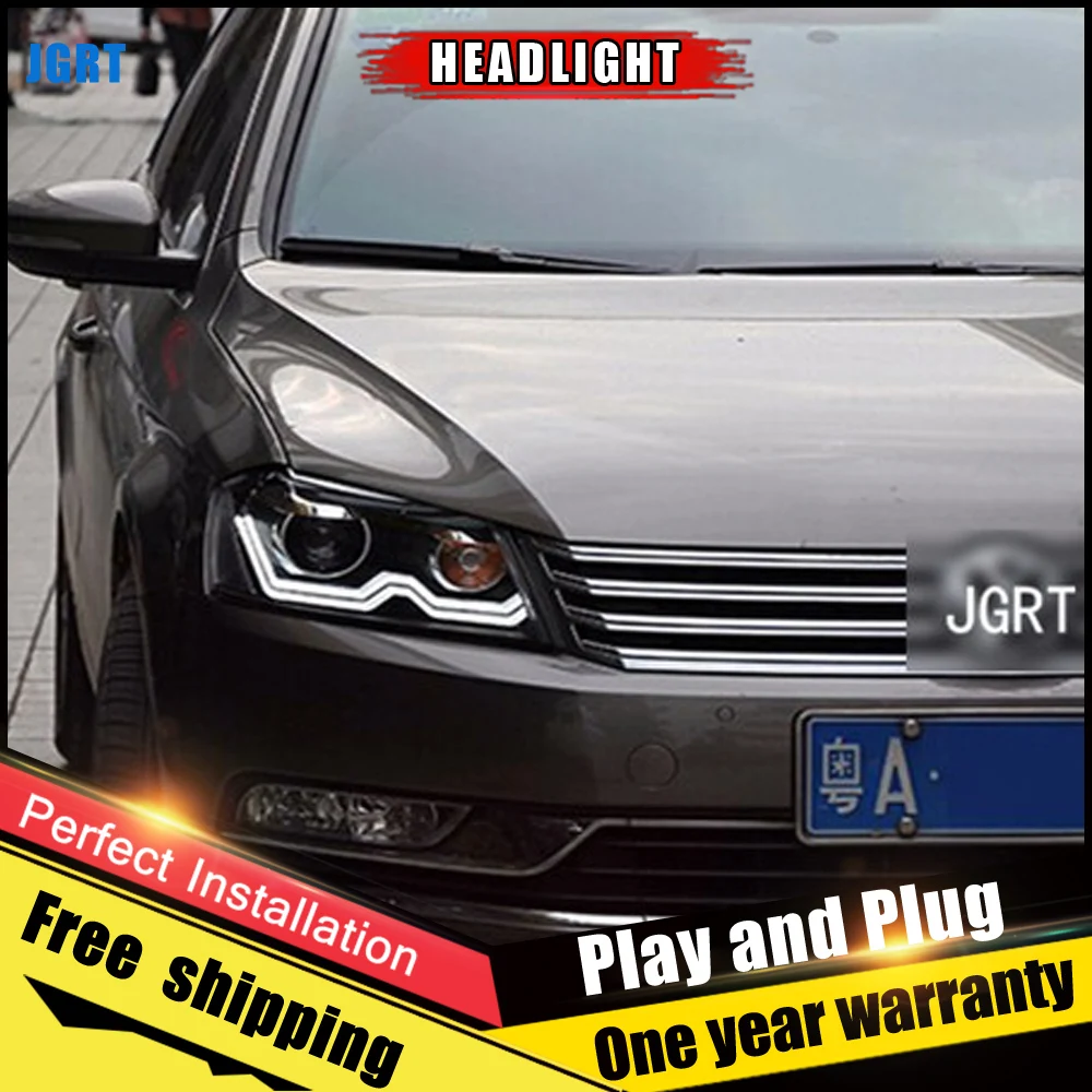 2 шт. автомобильный стиль светодиодный фары для VW Passat 2012- для Passat Головной фонарь светодиодный DRL Объектив двойной луч H7 HID Xenon bi xenon объектив