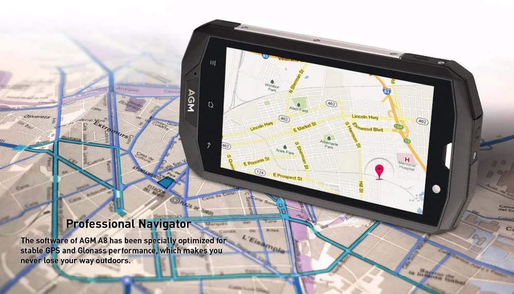 AGM A8 IP68 водонепроницаемый мобильный телефон Android 7,0 5," HD 4 Гб ram 64 Гб rom Qualcomm MSM8916 четырехъядерный 13 МП 4050 мАч NFC OTG