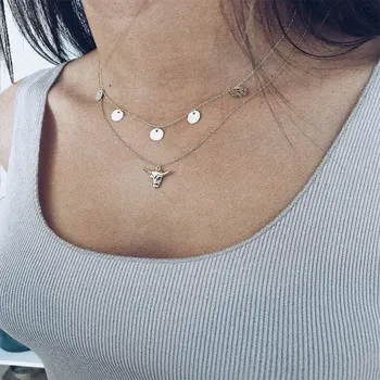 

ELESHE Authentic 925 Sterling Silver Round Coin Choker Pendant Necklace Luxury Chain Sterling Silver Jewelry For Women Gift