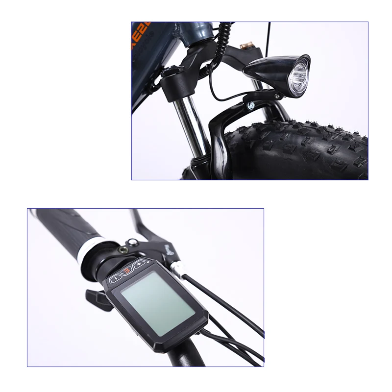 Best LAUXJACK Fatbike Electric Bike Alluminium Frame 27 Speed Mechanic Brake 26"x4.0 Wheel 3