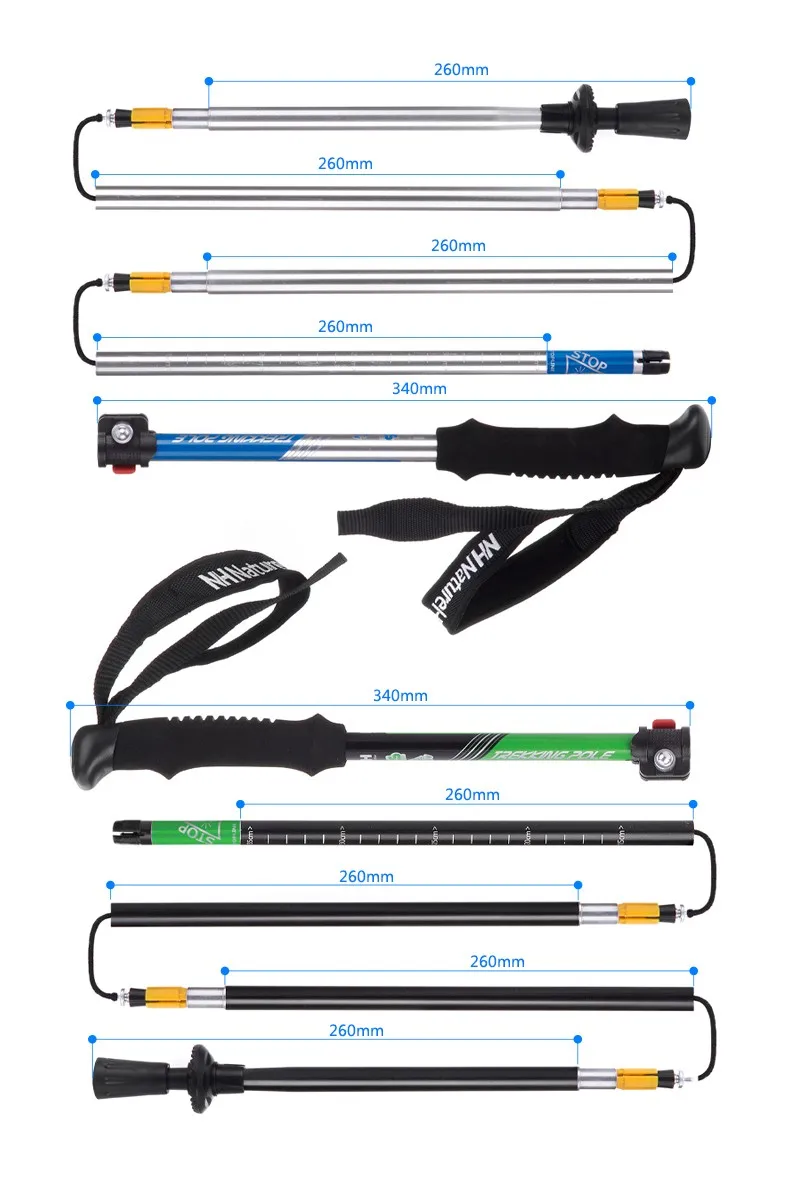 NatureHike сверхлегкие регулируемые палки для скандинавских прогулок складные треккинговые палки открытый альпеншток EVA ручка