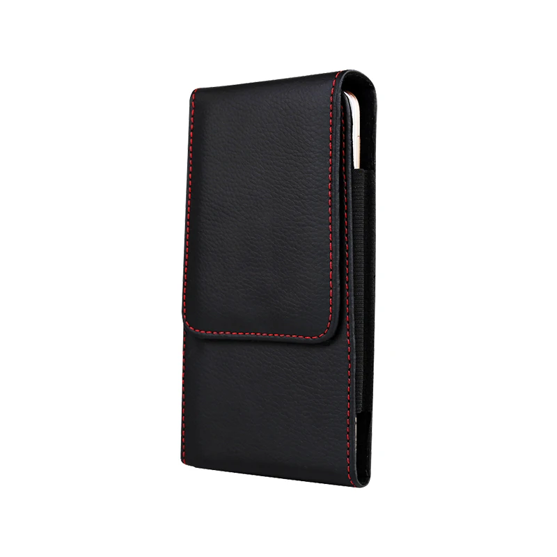 Универсальная сумка для телефона, чехол с зажимом для ремня для Redmi Note7 huawei P20 P10 Honor 9 Lite iPhone X 5C 6 6S 11 для meizu note 9, стеклянная крышка - Цвет: Black Vertical style