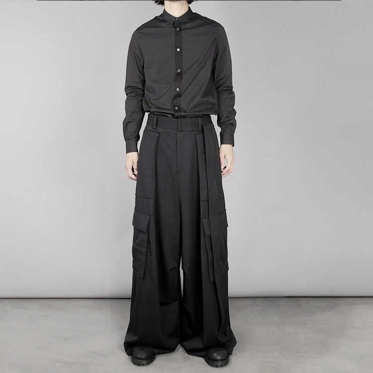 NEW 27-46 Men's Clothing GD Hair Stylist Fashion Catwalk Street Overlength A Wide Leg Pants Trousers Plus Size Costumes