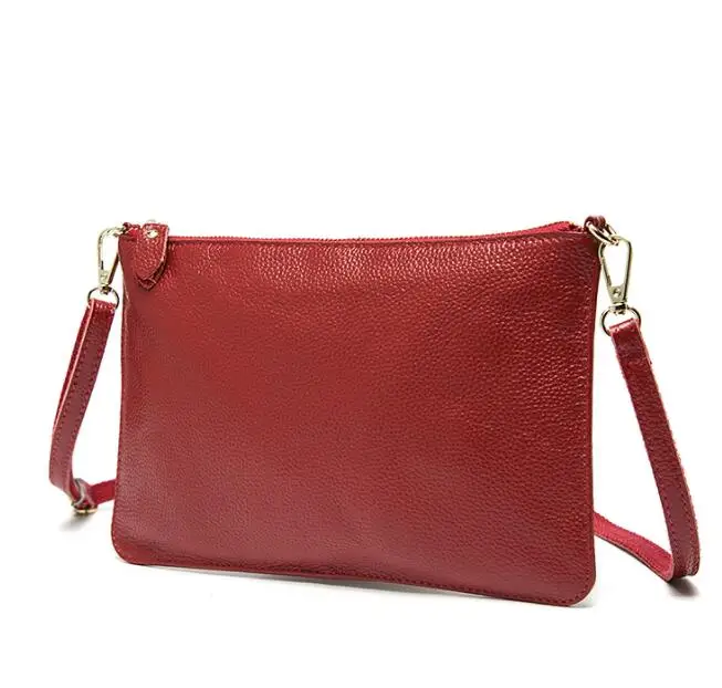 WERICHEST женские сумки-мессенджеры из натуральной кожи мягкие сумки на плечо высокое качество клатч конверт на молнии carteras mujer de hom - Цвет: 966  red