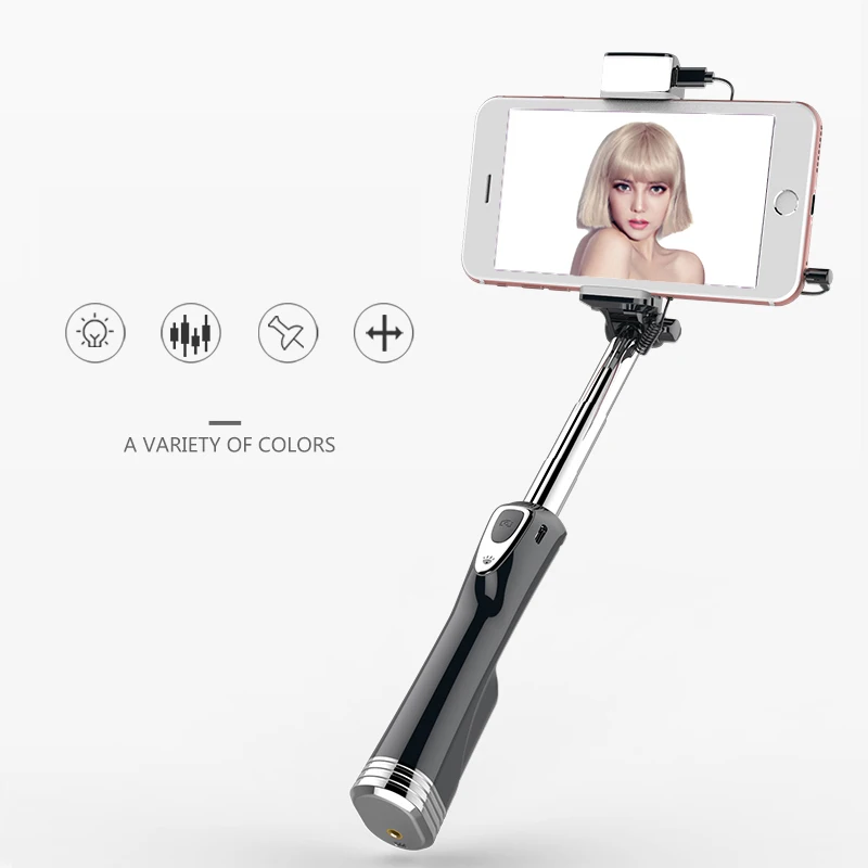Fansaco Wired Selfie Stick On Live Tripod Monopod Extendable Folding