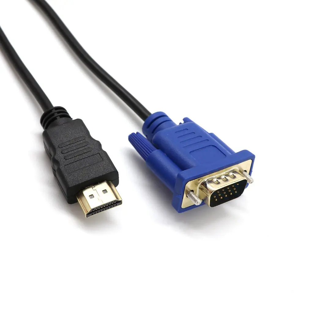 Durable Use Gold Plated HDMI To VGA Converter Cable With Audio Output For PC Laptop Tablet High Resolution Adapter