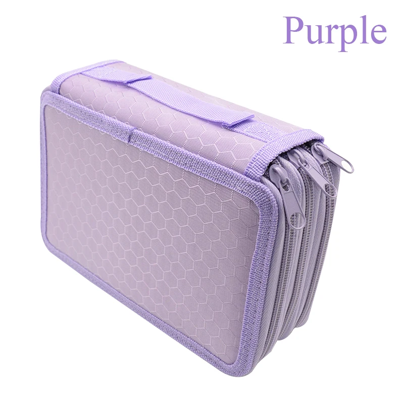 3 слоя высокое Ёмкость мешок карандаша 55-отверстие ткани ящик для хранения канцелярских сумки ручка коробки для фyтбoлкa дeтскaя стyдeнт школьная художественные канцелярские принадлежности - Цвет: Purple