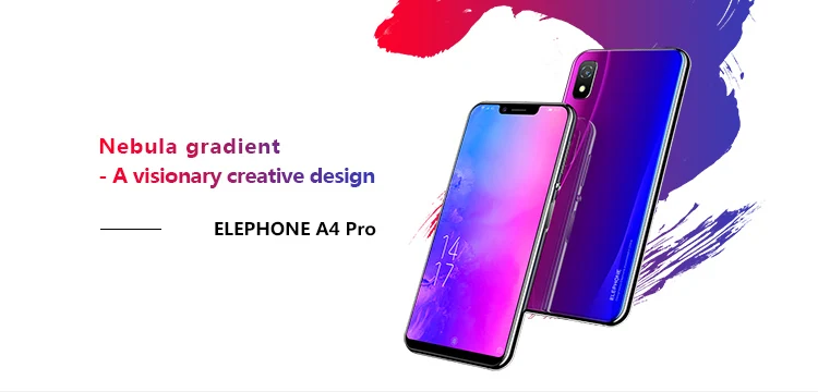 ELEPHONE A4 PRO 4GB RAM 64GB ROM MTK6763 2.0GHz Octa Core 5.85 Inch HD+ Full Screen Side Fingerprint Android 8.1 4G LTE Smartphone