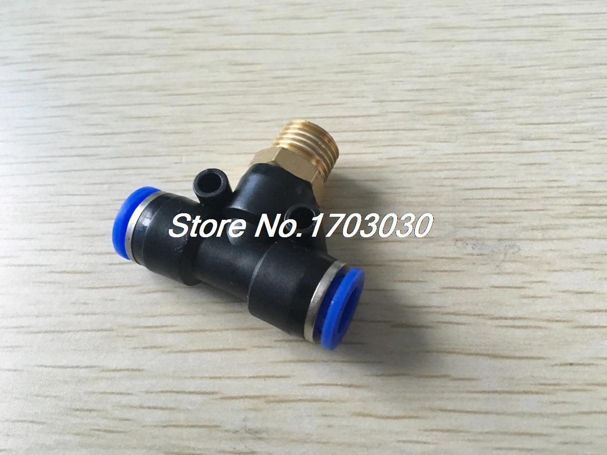 

Lot20 10mm-1/4 Threaded Male Tee Pneumatic Connector
