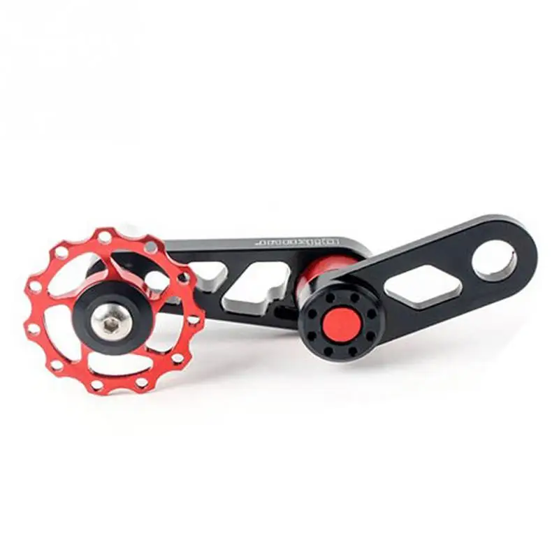 Алюминиевый сплав велосипед конвертер односкоростной натяжитель цепи сменная цепь натяжитель Аксессуары для велосипеда - Цвет: Red and Black