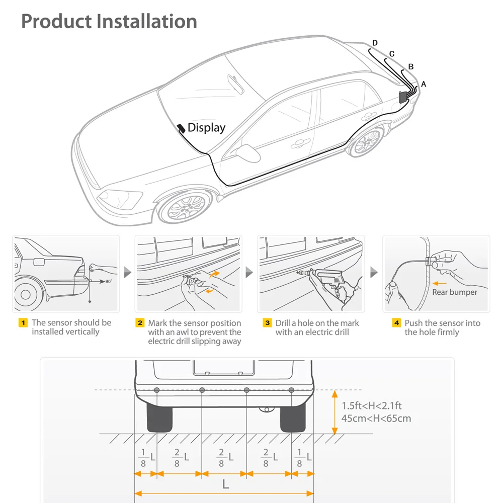 4 Сенсор s 22 мм автомобиля светодиодный парковка Сенсор комплект Дисплей 12 В для всех автомобилей Обратный помощь резервного Радар Monitor Системы